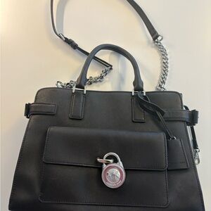 Michael Kors Black Satchel with Silver Accents